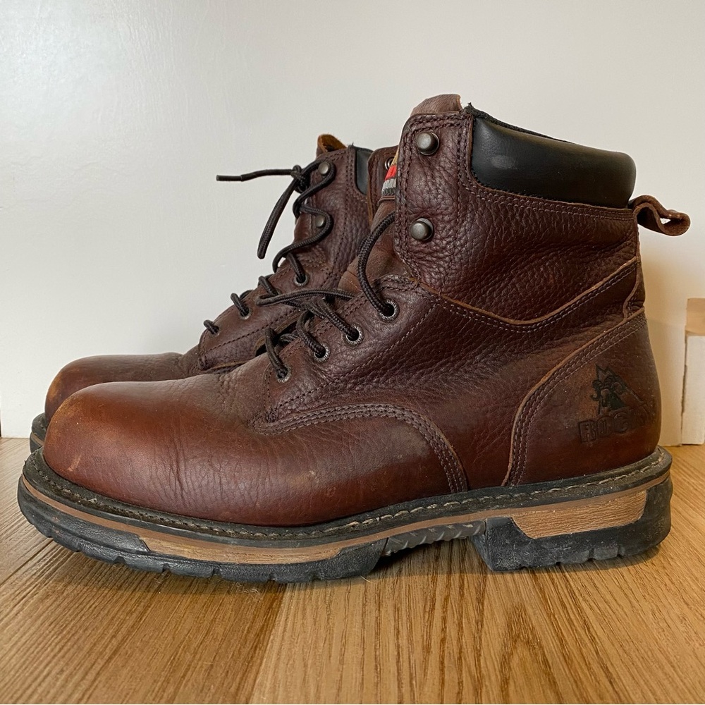 Rocky steel toe 6” leather work boots